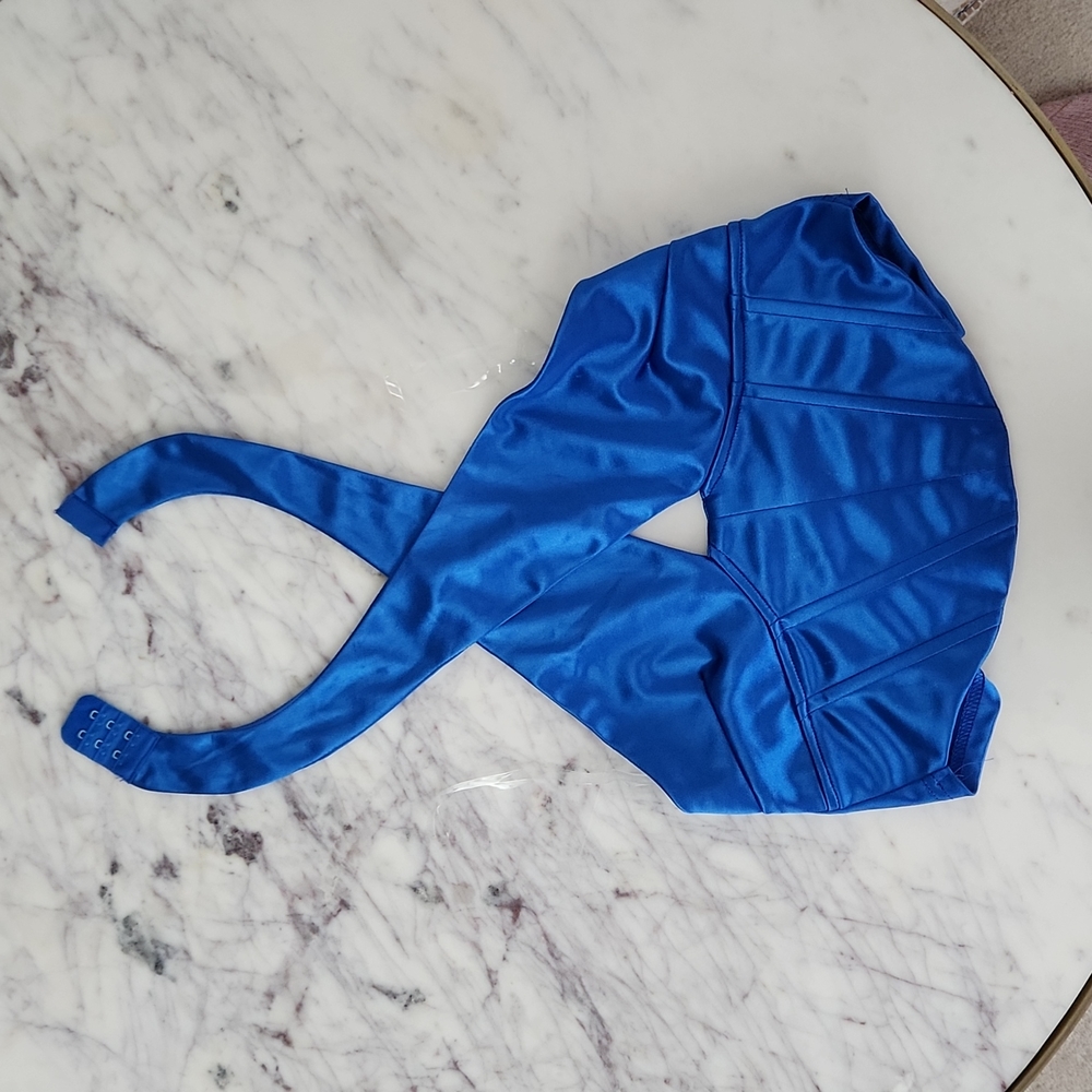 Small royal blue silk halter top - tags on